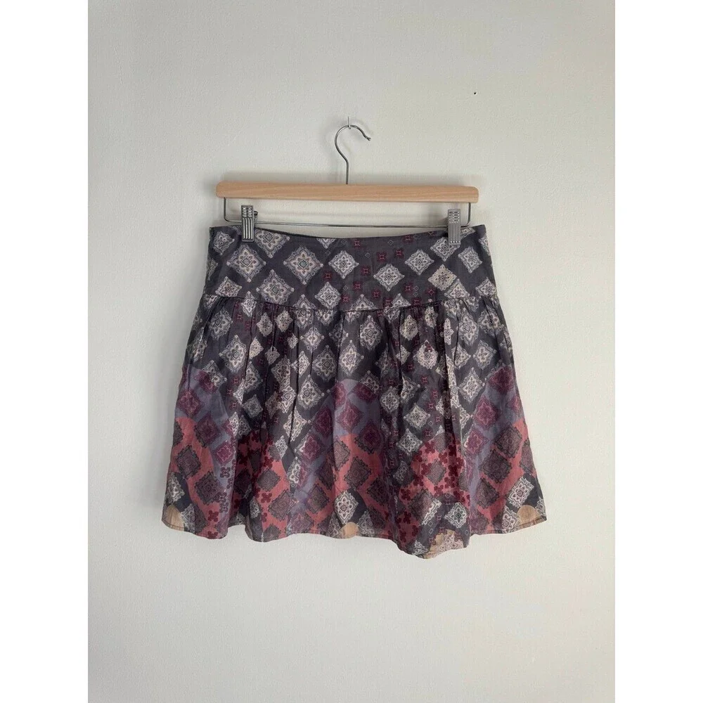 Kimchi Blue Geometric Diamonds Purple Grey Skirt Size Small - Picture 2 of 10